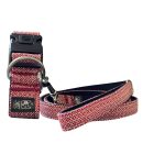 Conjunto collar y correa mosaicos rojos