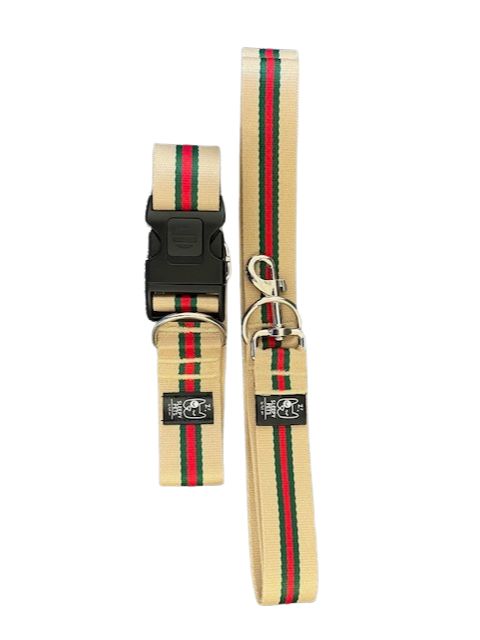Collar y correa Gucci beige2
