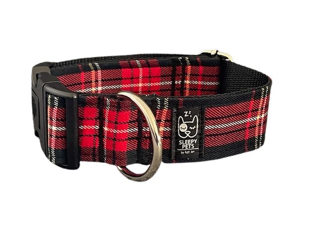 Collar click cuadros escoceses rojo