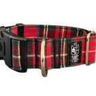 Collar click cuadros escoceses rojo-verde