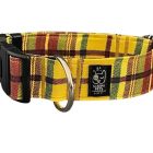 Collar click cuadros escoceses amarillo